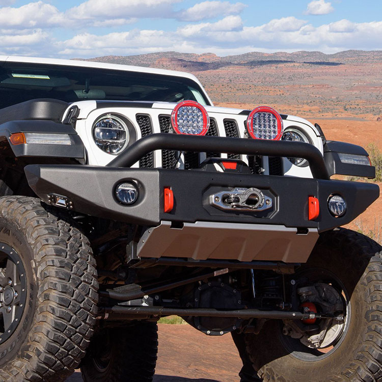 Winch Bumper Mount Plate - Stalowy, czarny, sportowy zderzak przedni typu
