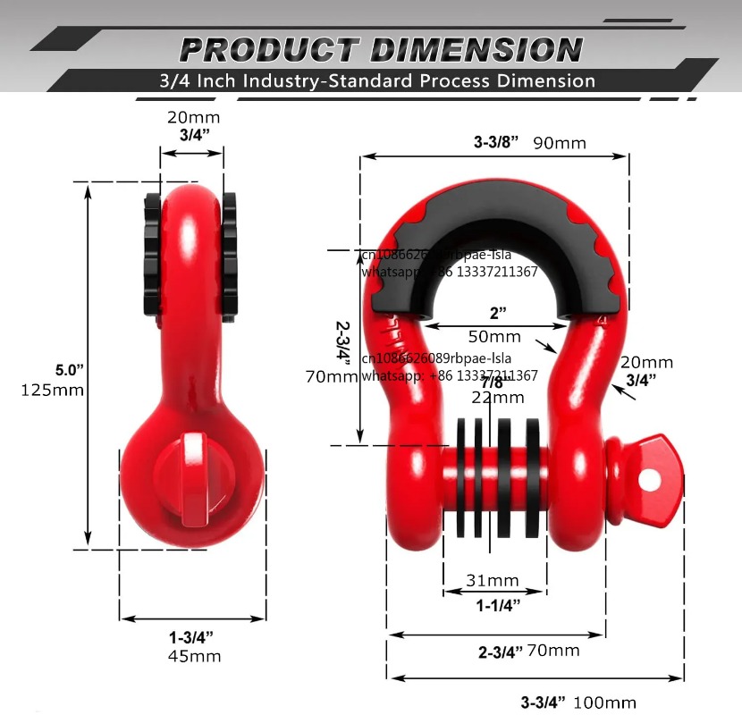 2 szt. 3/4” U-kształtne, wytrz – D Ring Shackle 3/4 recenzja i cena